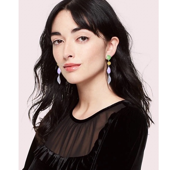 KATE SPADE • Floral Facets Linear Drop Earrings - Picture 2 of 3